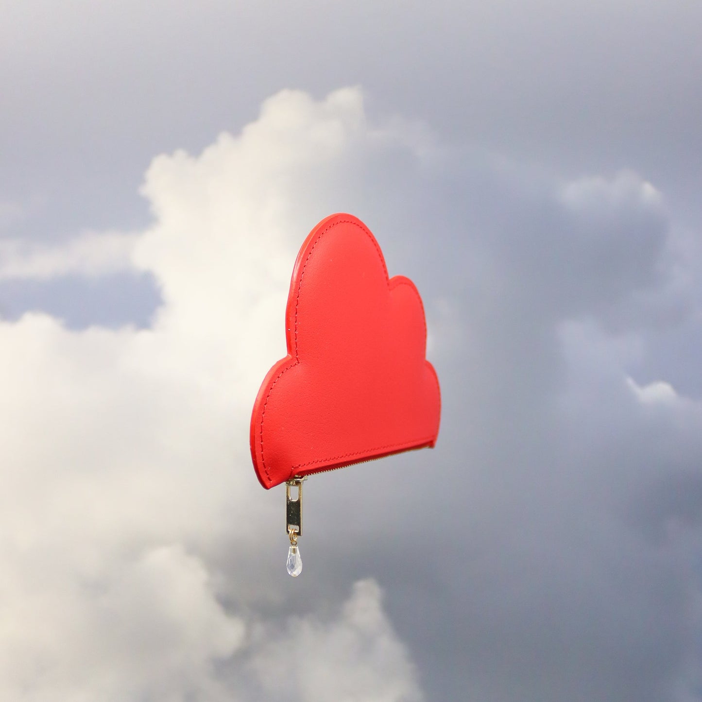 Leather Cloud Purse - Red