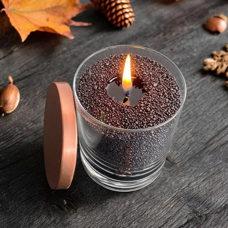 Black – Unscented Powdered Candle in Glass (160g)