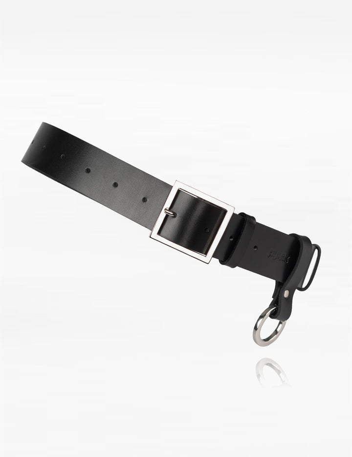 Black Leather Unisex Belt Oslo