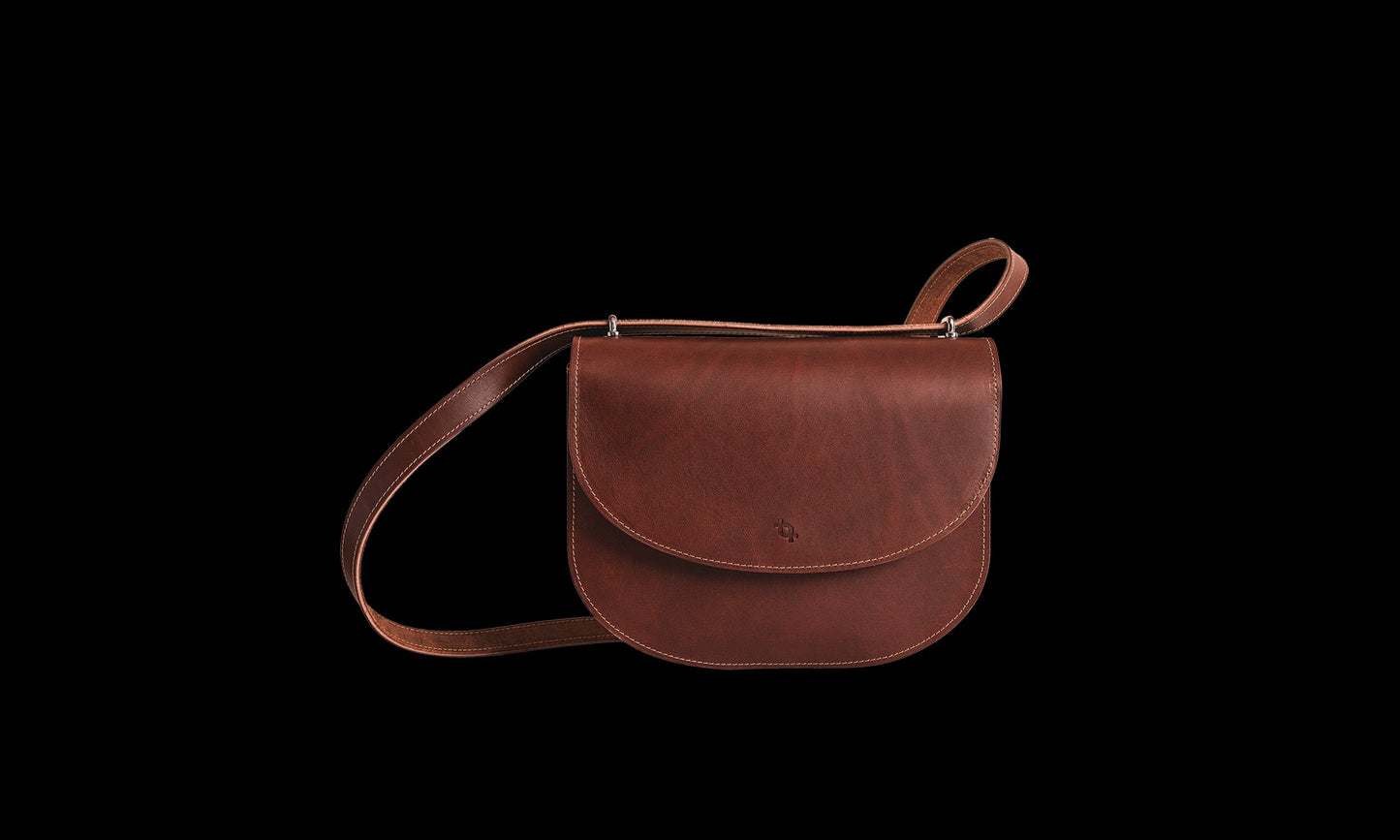 Leather Handbag Moon Pack - Cognac