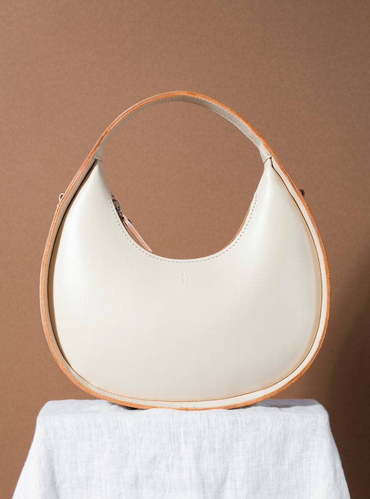 Leather Handbag Mini Moon – Cookie