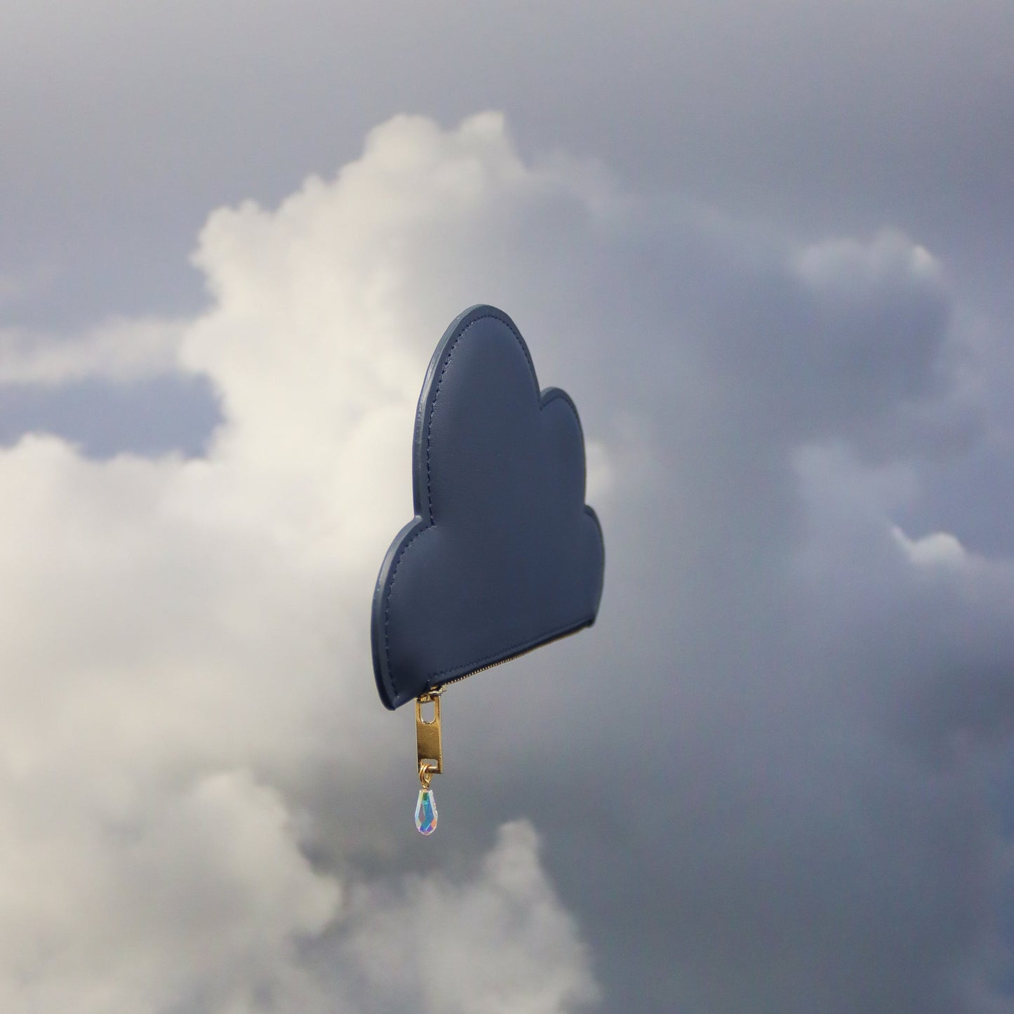 Leather Cloud Purse - Navy