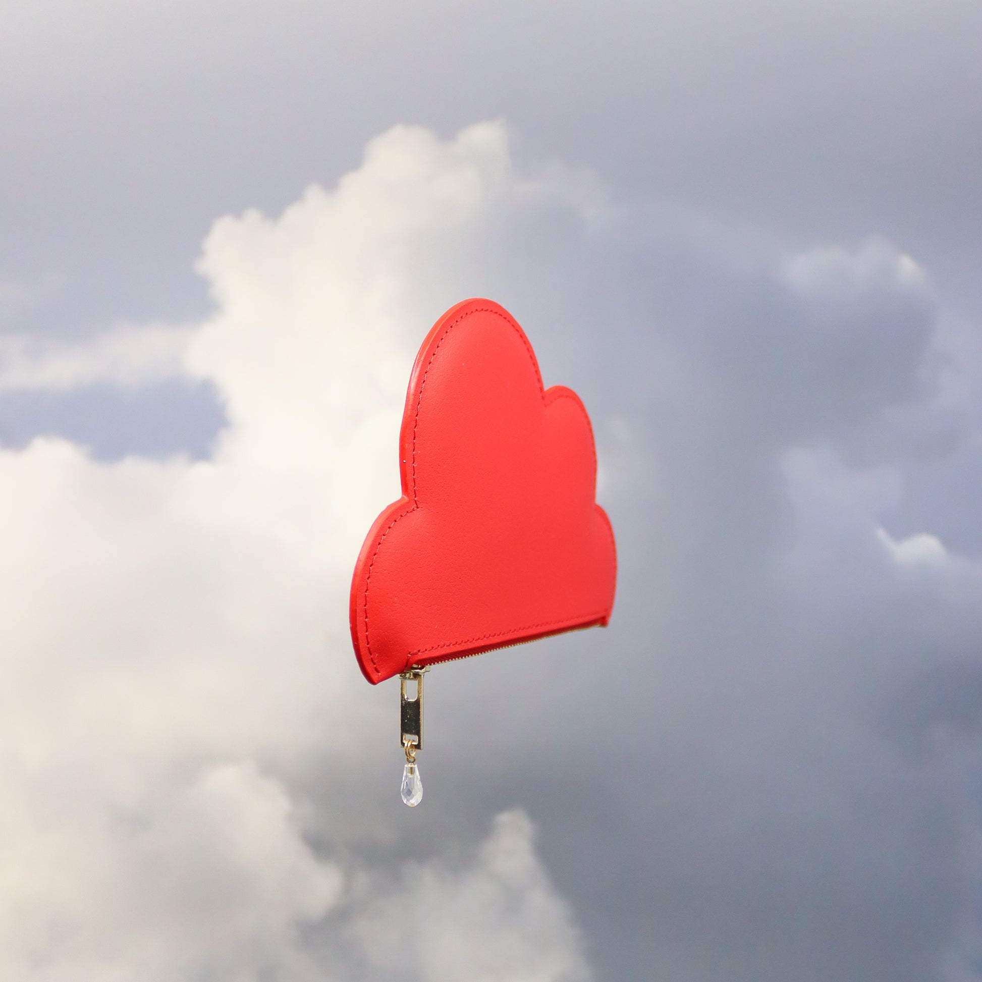 Leather Cloud Purse - Red
