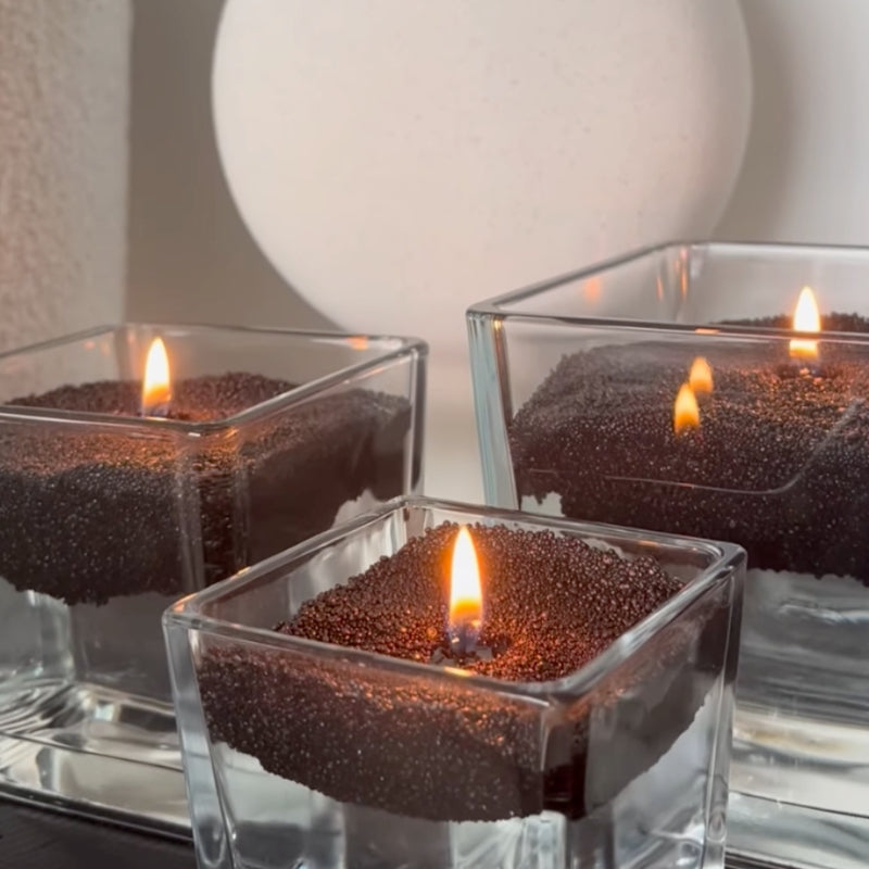 Black – Unscented Powdered Candle Refill Kit (330g)