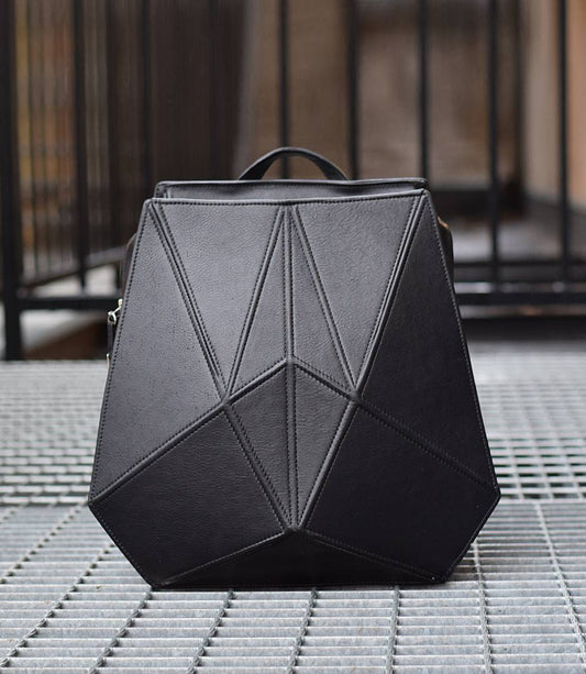 Rucksack Aus Leder FACET – Schwarz