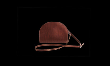 Leather Handbag Half Moon - Cognac