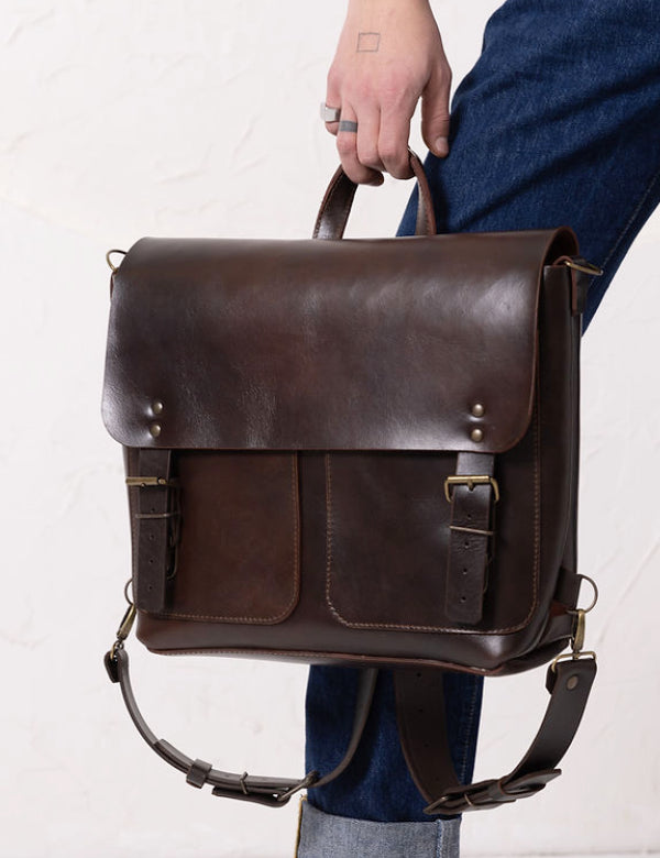 BENJAMIN Leather Backpack – Dark Brown